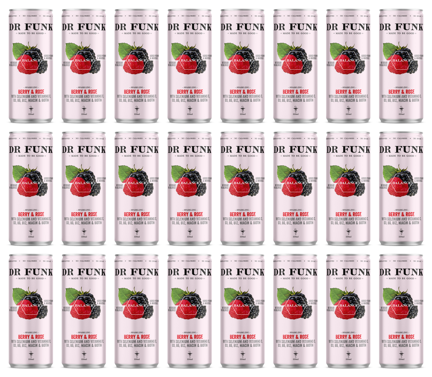 Berry & Rose flavoured water with 7 essential nutrients