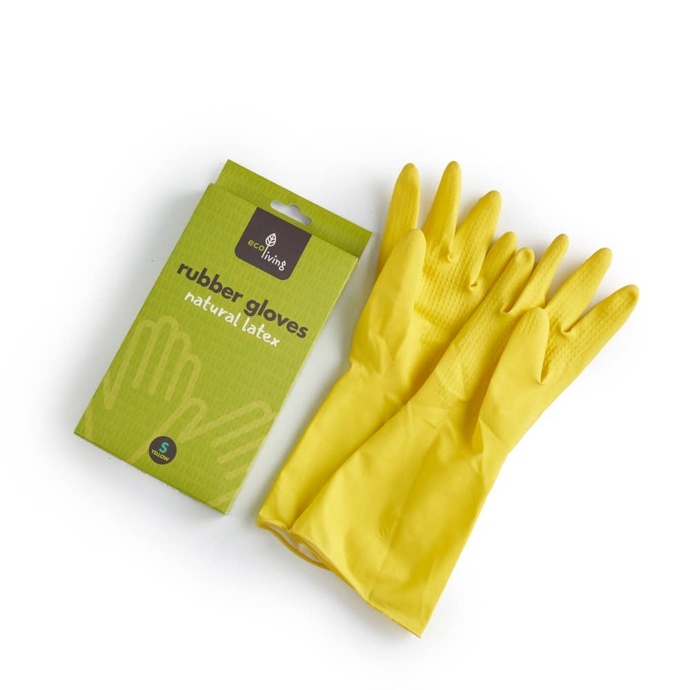 Natural Latex Rubber Gloves YELLOW: S