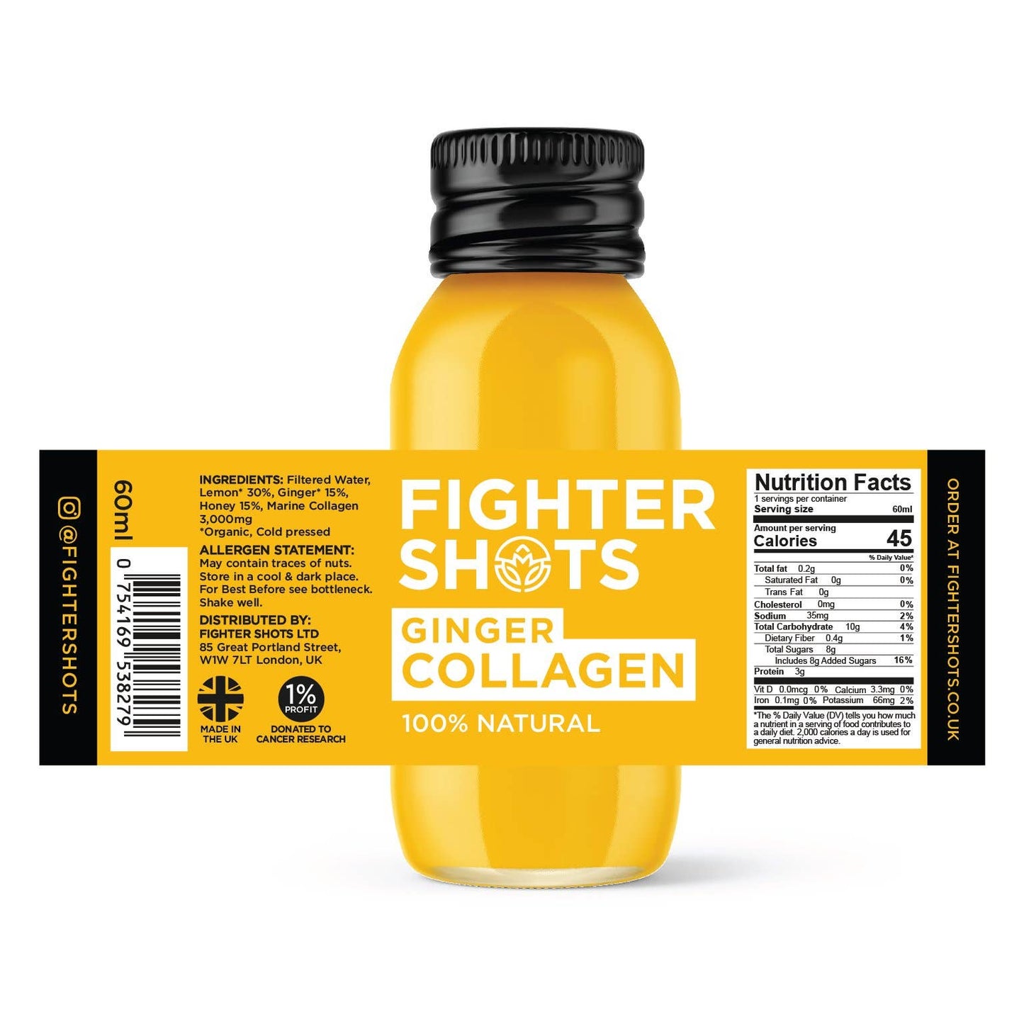 Ginger + Marine Collagen 3,000mg welness shot