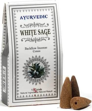 Ayurvedic Masala Backflow Incense Cones - White Sage