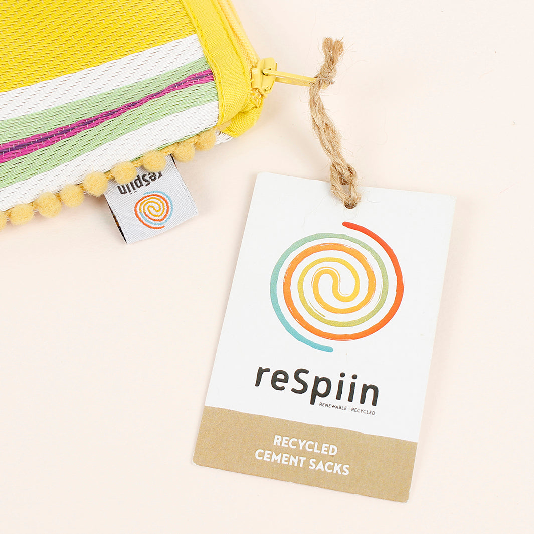 Respiin Recycled Woven Pom Pom Pouch