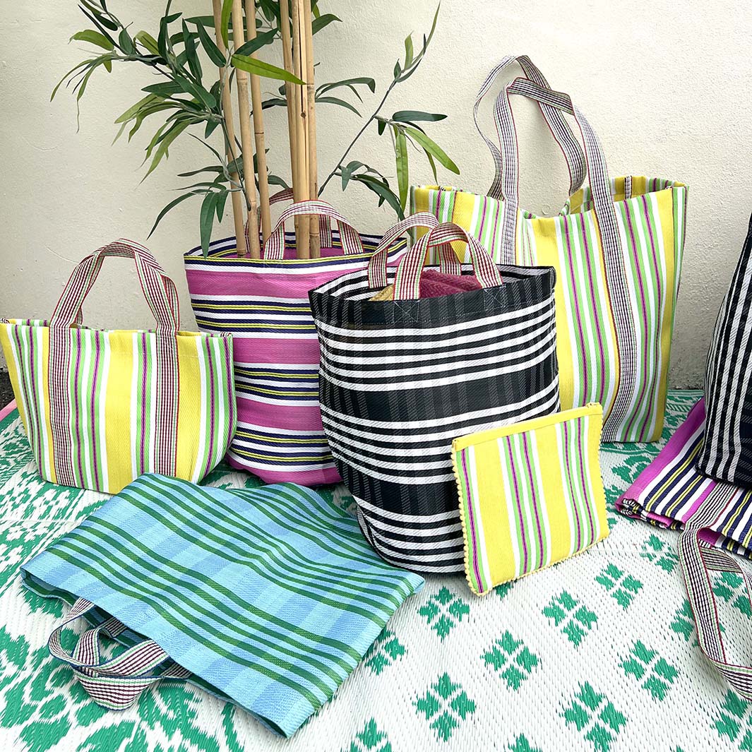 Respiin Recycled Woven Bucket Bag