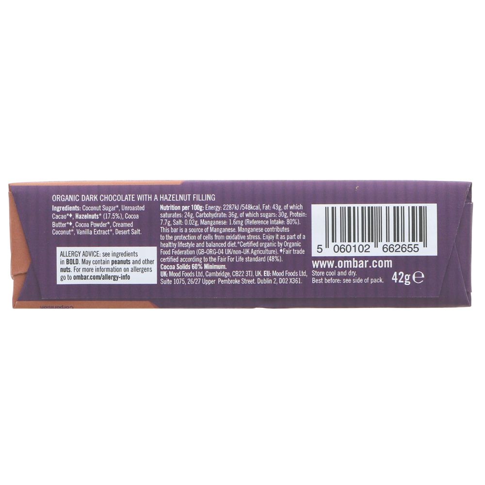Ombar Hazelnut Truffle Vegan Chocolate Bar