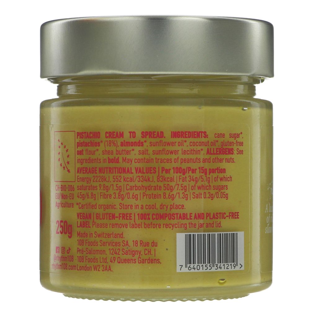 Rhythm 108 Organic Swiss Pistachio Spread