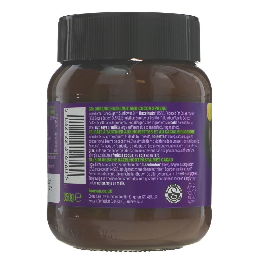 Bonsan Organic Mylk Hazelnut Cocoa Spread
