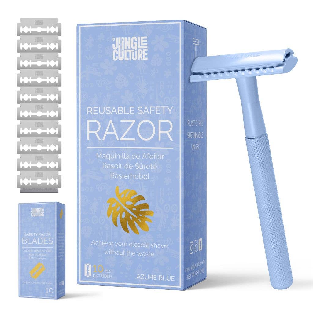 Safety Razor - Reusable Metal Razors (Unisex): Azure (Blue)