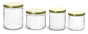 Reusable Glass Container Tall Gold Lid