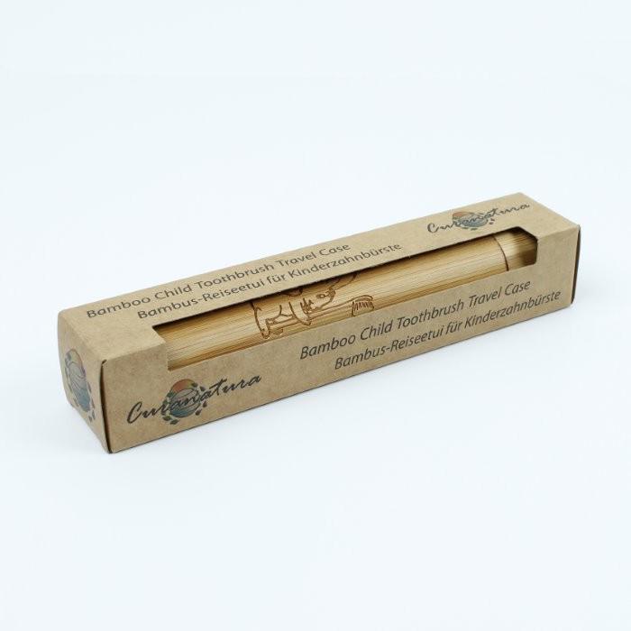 Child's Bamboo Toothbrush Travel Case