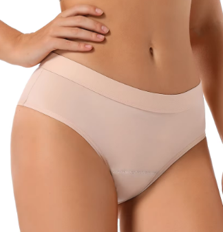 Bikini Style Reusable Period Pants - Biodegradable Bamboo Cotton Period Pants - S to 2XL: Black / S