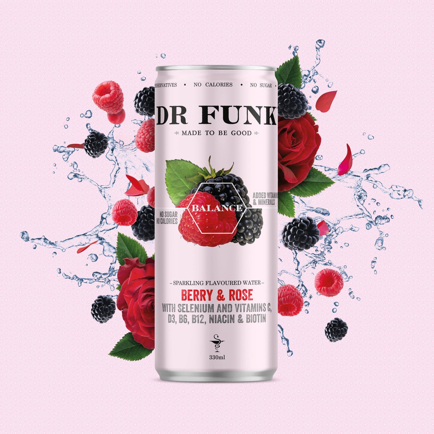 Berry & Rose flavoured water with 7 essential nutrients