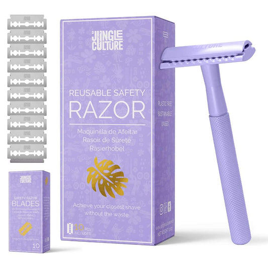 Safety Razor for Women & Men, Reusable Metal Razors (Unisex): Lilac