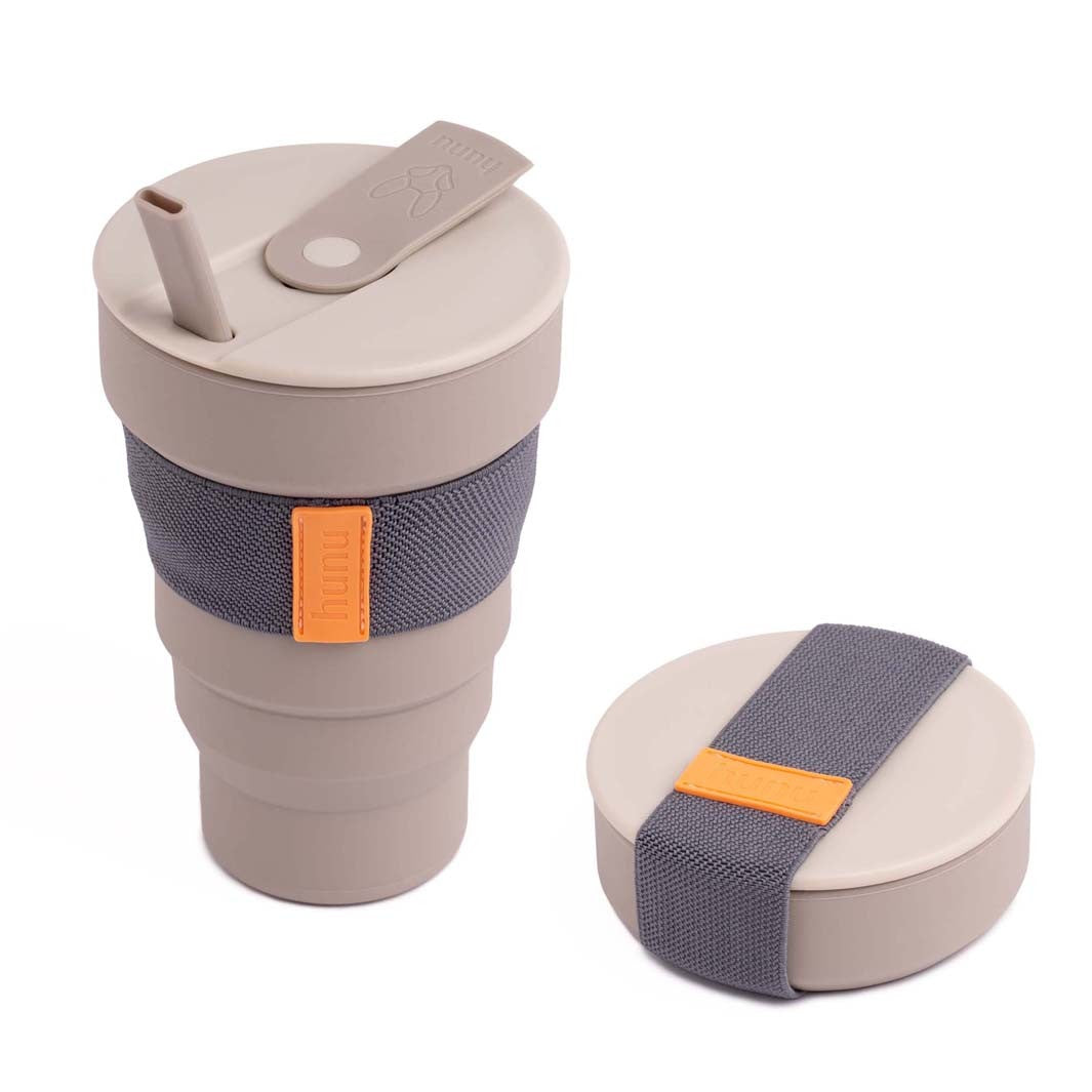 Collapsible silicone cup and straw 20oz