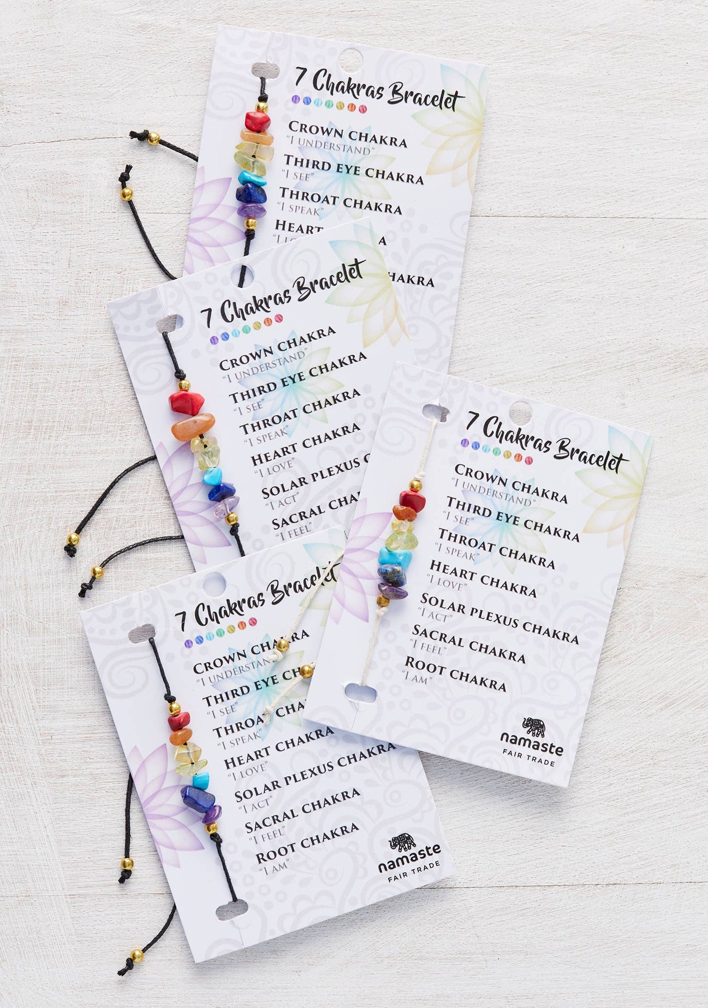 Chakra Gemstone Bracelet On Card