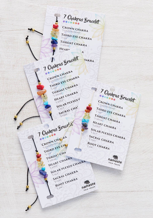 Chakra Gemstone Bracelet On Card