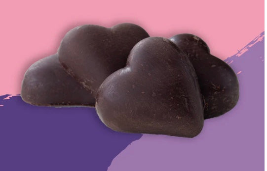 Love Hearts, solid rose chocolate, vegan organic