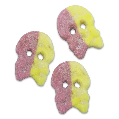 Sour Raspberry & Lemon Foam Skull sweets gluten free