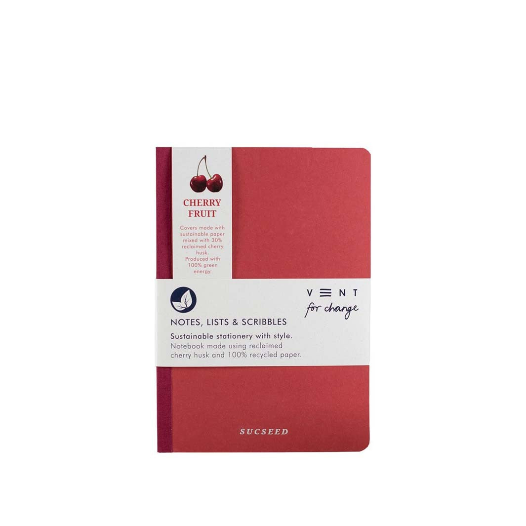 A6 Reclaimed Notebook- Sucseed- Cherry Red