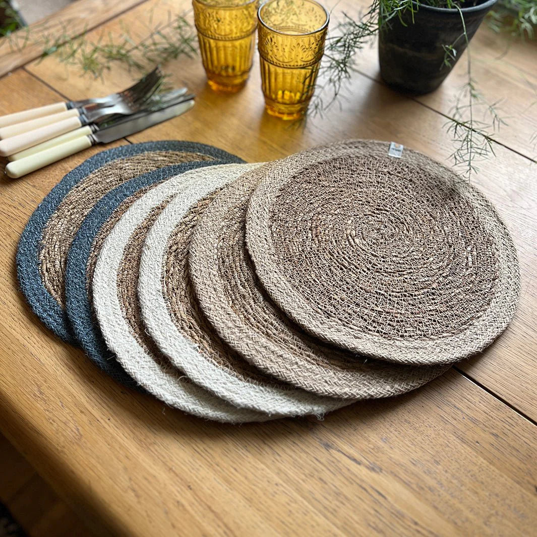 Respiin Seagrass & Jute Tablemats - Set of 6