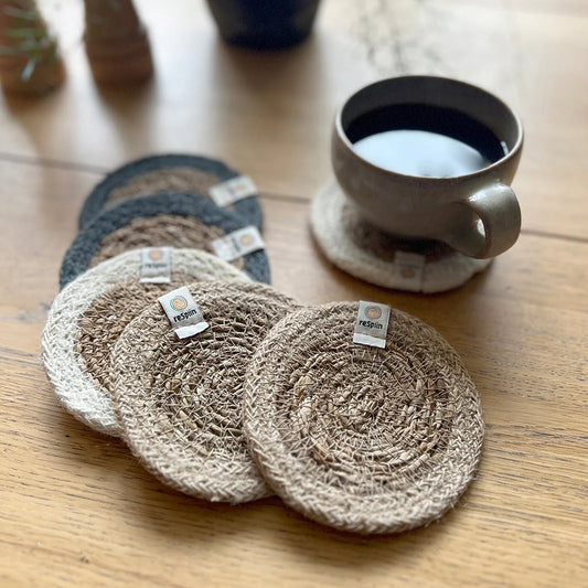 Respiin Seagrass & Jute Coasters - Set of 6