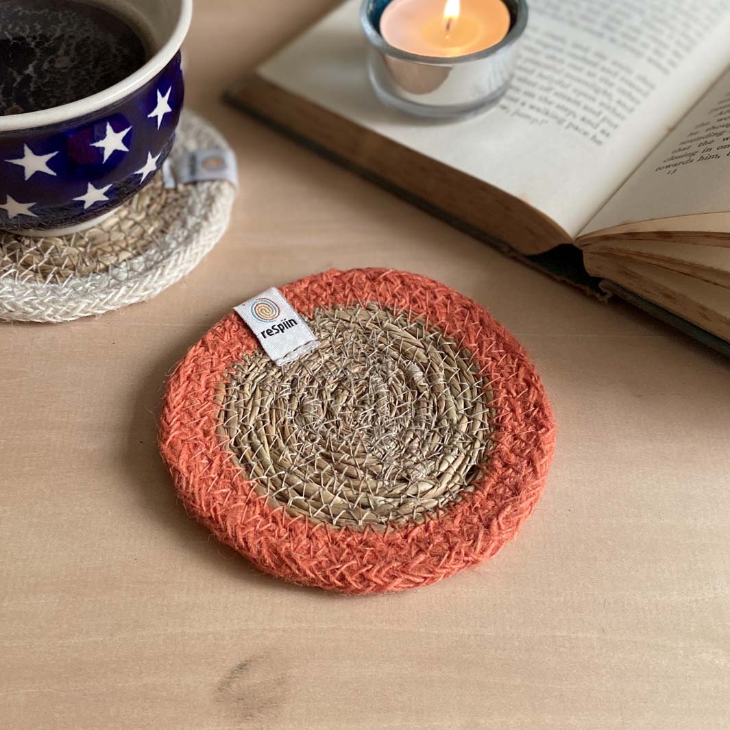 Respiin Seagrass & Jute Coasters - Set of 6