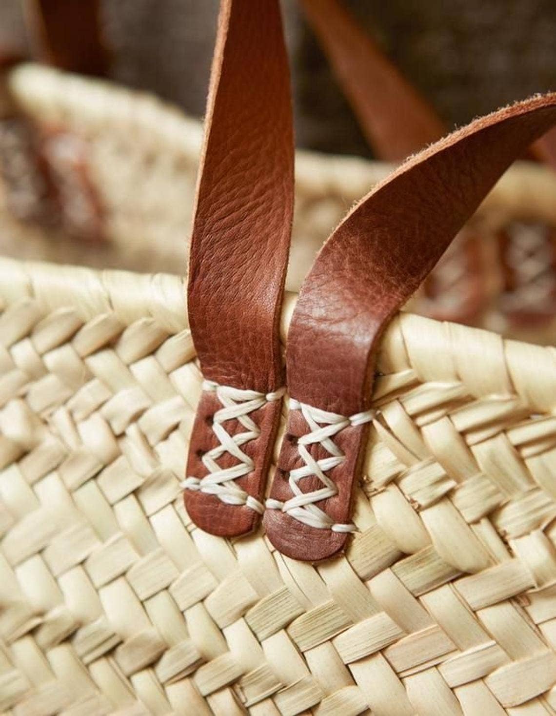 Straw tote bag, strap reusable grocery bag, woven bag