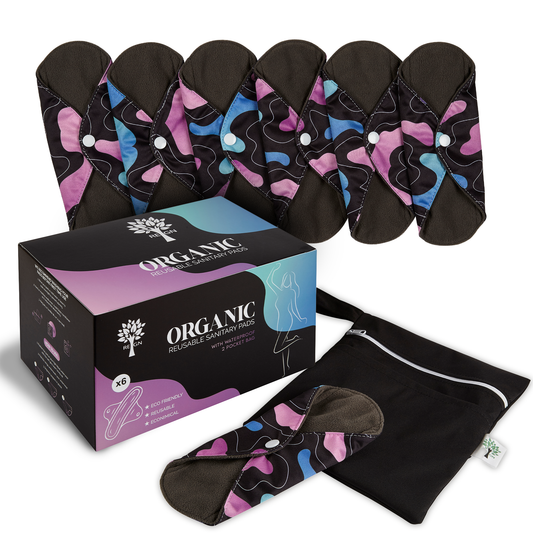 Reusable Sanitary Pads 6Pk - 3 Sizes Available: Heavy Flow