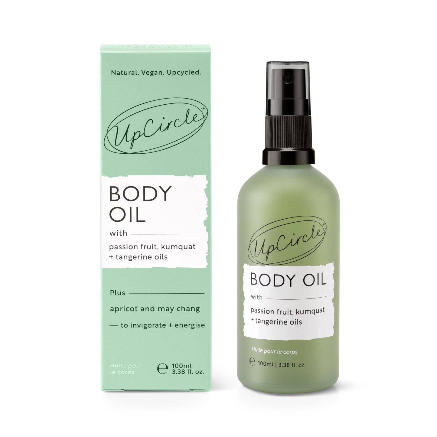 Upcircle Luxury Vegan Gift Eco Spa Body Oil with Passionfruit + Tangerine