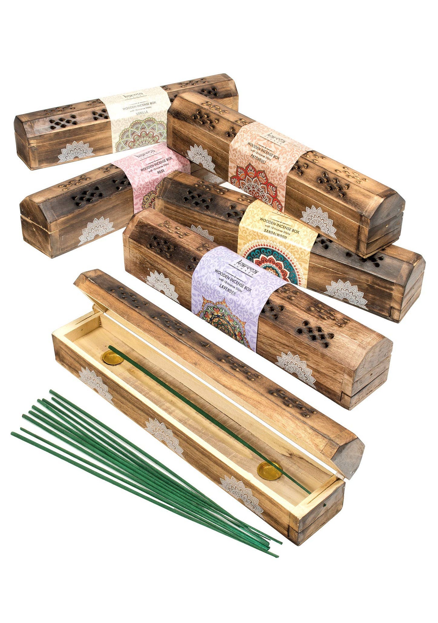 Namaste Scents Wooden Incense Box With 10 Sticks