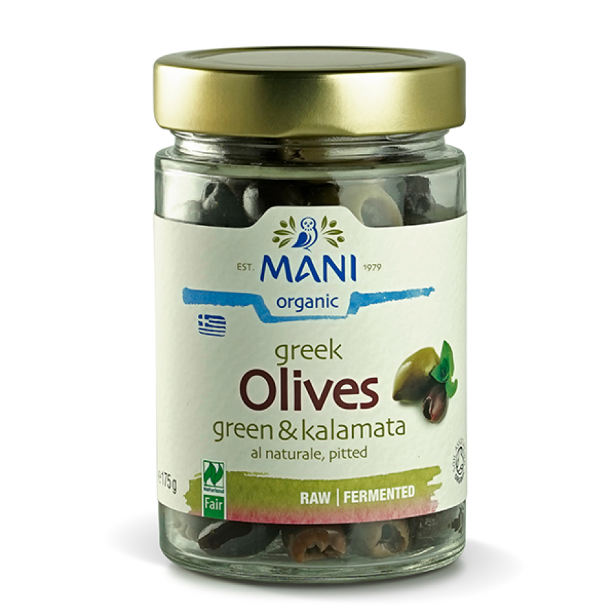 Organic Green and Kalamata Pitted Olives
