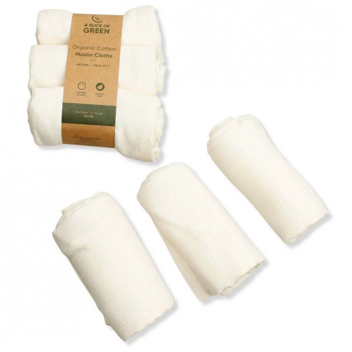 Organic Cotton Muslin Cloths 3 pack